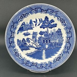 Antique Blue Willow Pattern 10.5"D, Stanley Hotel Ware by Globe Pottery Co.
